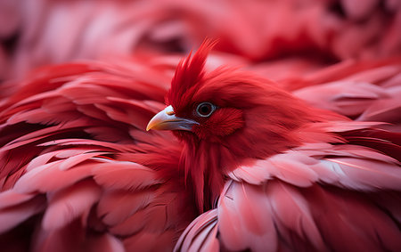 Close up of a Red-crested cardinal in natureの素材