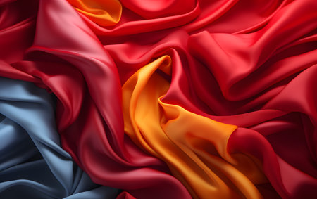 Closeup of rippled silk fabric, 3d render illustrationの素材