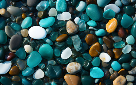 Colorful sea pebbles background. Sea pebble background.の素材