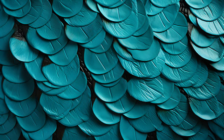 Close-up of a blue and black bird feathers as a backgroundの素材