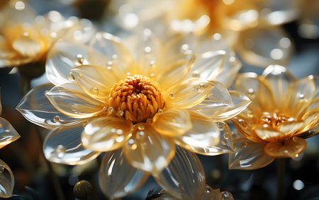 Beautiful white dahlia flower in the garden, stock photoの素材