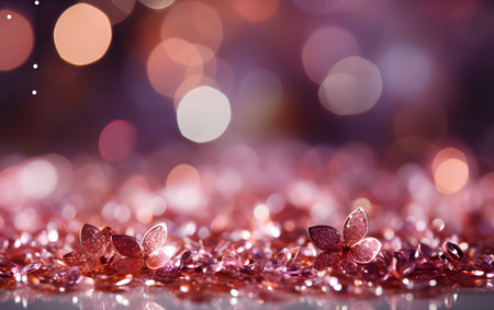 beautiful bokeh background with pink and purple beads on bokeh backgroundの素材