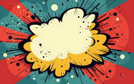 Comic book explosion background in pop art style. Vector illustration.の素材