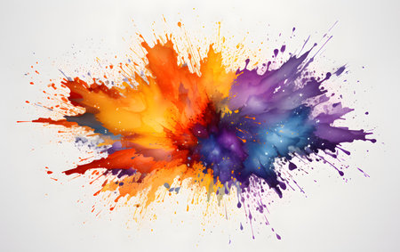 Colorful paint splashes isolated on white background. Vector illustration.の素材