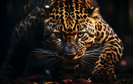 Leopard in the zoo. Portrait of a wild animal.の素材