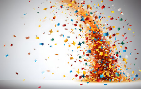 Abstract colorful background with flying confetti. Vector illustration. Eps 10の素材