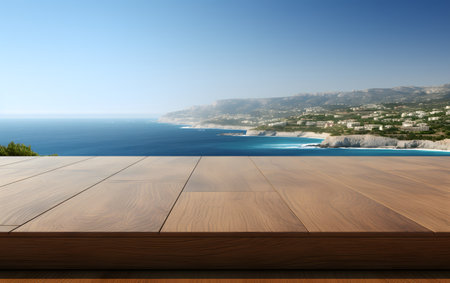 Table Top And Blur Nature of the Background. Ready for product displayの素材
