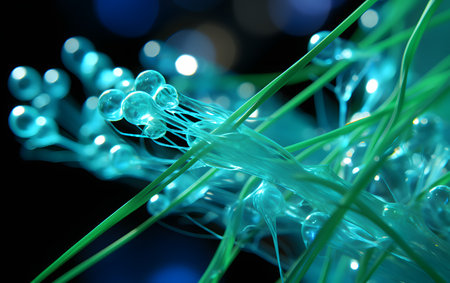 Fiber optics background with lots of light spots. 3d renderingの素材