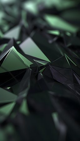 Abstract 3d rendering of chaotic polygonal shape. Futuristic background design.の素材