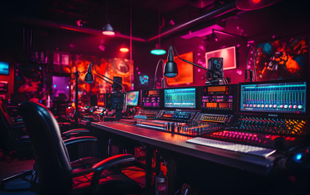 Professional sound recording studio with professional equipment and equipment. Music recording studioの素材