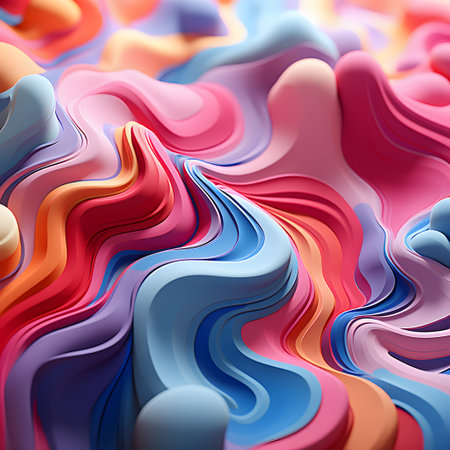 Abstract purple wavy background. 3d render, 3d illustration.の素材