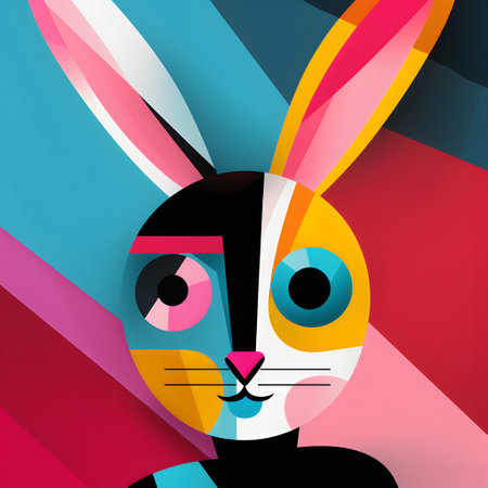 Easter bunny with colorful background. Vector illustration. Eps 10.の素材