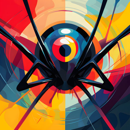 Abstract eye on colorful background. Vector illustration. Eps 10 file.の素材