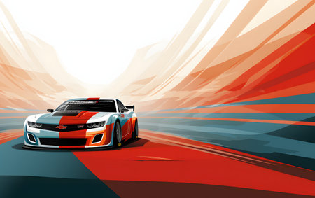 Abstract Race Car Background Vector Illustration. Sport Car Concept Design.の素材