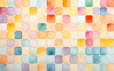 Colorful mosaic tiles texture background, square tiles pattern, colorful mosaic tilesの素材