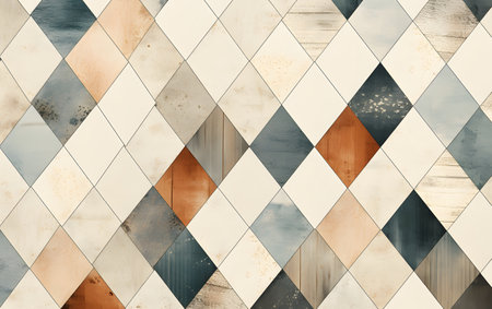 abstract background with geometric pattern and grunge texture - vintage filterの素材