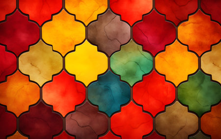 Colorful stained glass texture background. Abstract pattern for design and decoration.の素材