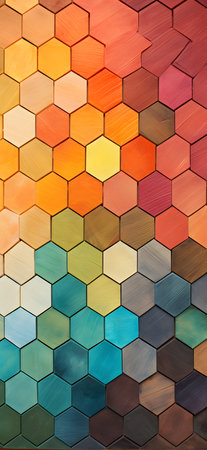 Colorful abstract background with geometric shapes in brown, blue and orange colorsの素材