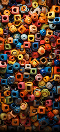 Colorful abstract background with geometric shapes in brown, blue and orange colorsの素材