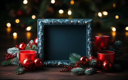 Christmas greeting card with copy space. Christmas background. New Year.の素材