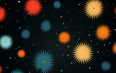 Abstract background with stars and fireworks. Vector illustration. Eps 10.の素材