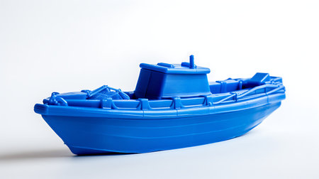Toy boat on a white background. Toy boat on a white backgroundの素材