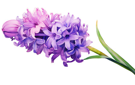 Beautiful hyacinth flowers isolated on white background. Vector illustration.の素材