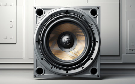 speaker on a background. 3d render. music conceptの素材