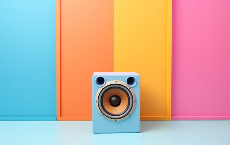 speaker on a background. 3d render. music conceptの素材