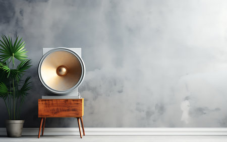 speaker on a background. 3d render. music conceptの素材