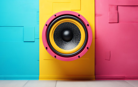 speaker on a background. 3d render. music conceptの素材