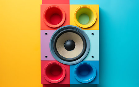 speaker on a background. 3d render. music conceptの素材