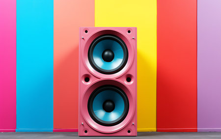 speaker on a background. 3d render. music conceptの素材