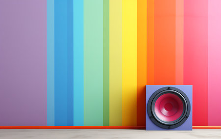 speaker on a background. 3d render. music conceptの素材