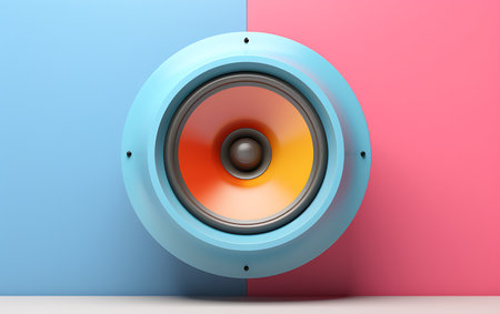 speaker on a background. 3d render. music conceptの素材