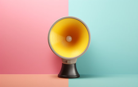 speaker on a background. 3d render. music conceptの素材