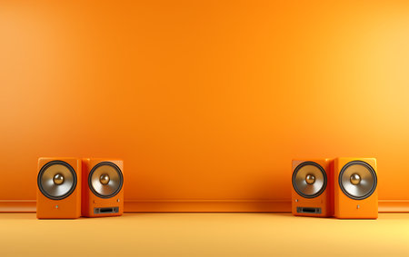 speaker on a background. 3d render. music conceptの素材