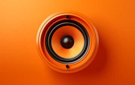 speaker on a background. 3d render. music conceptの素材