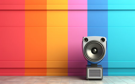 speaker on a background. 3d render. music conceptの素材
