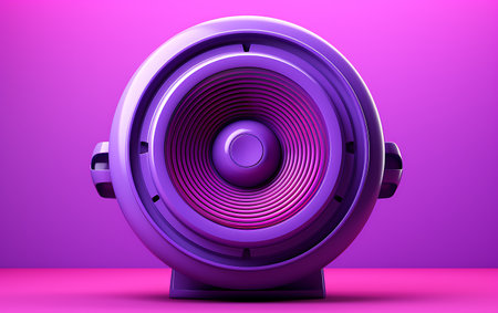 speaker on a background. 3d render. music conceptの素材