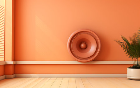 speaker on a background. 3d render. music conceptの素材