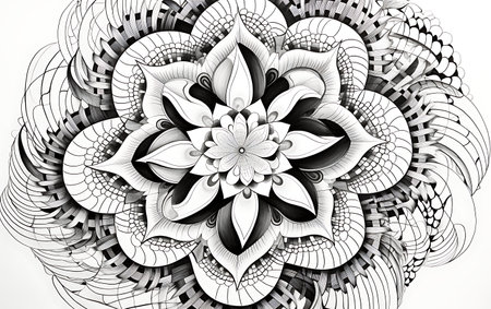 Abstract fractal mandala, digital artwork for creative graphic design.の素材