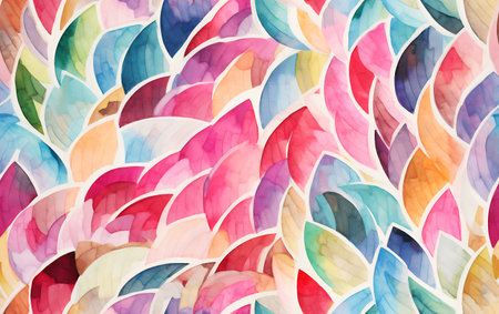 Abstract colorful watercolor background. Hand painted watercolor leaves pattern.の素材