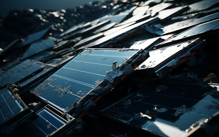 Solar panel End of life renewable energy hardware hard to recycle Renewable energy conceptの素材