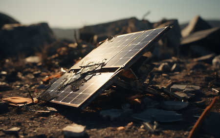Solar panel End of life renewable energy hardware hard to recycle Renewable energy conceptの素材