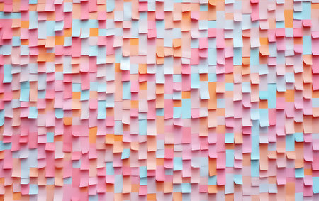 abstract background of colorful sticky notes, 3d render, top viewの素材