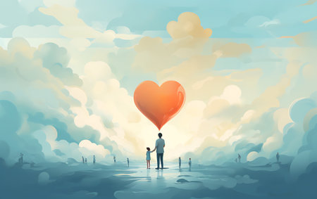 Conceptual image of a man and a woman in love.の素材