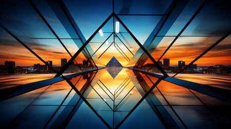 Futuristic cityscape with glowing lights, 3d rendering toned imageの素材