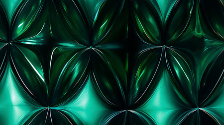 Green abstract metallic background. 3d rendering, 3d illustration.の素材