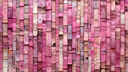 Colorful stained glass window with abstract geometric pattern. Toned.の素材